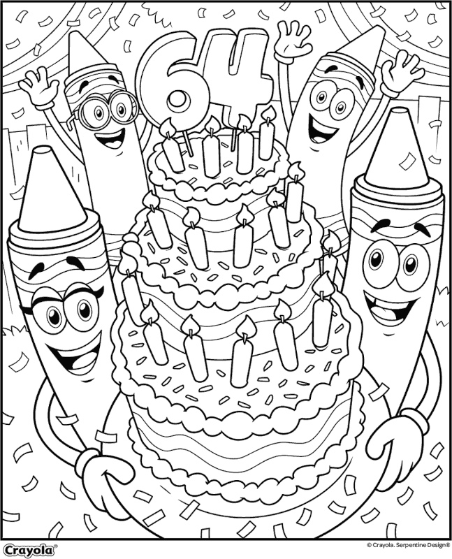 64 Count Crayon Birthday Cake