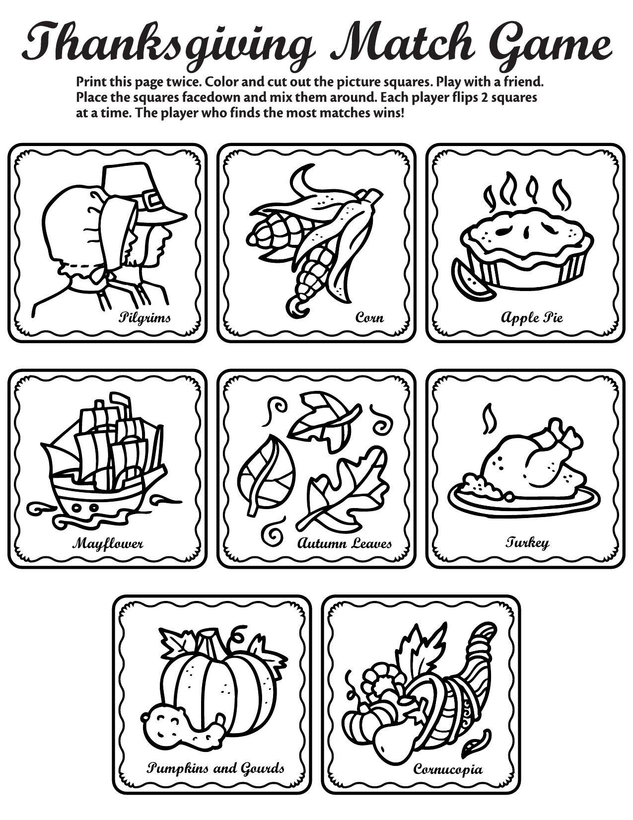 Thanksgiving Matching Game