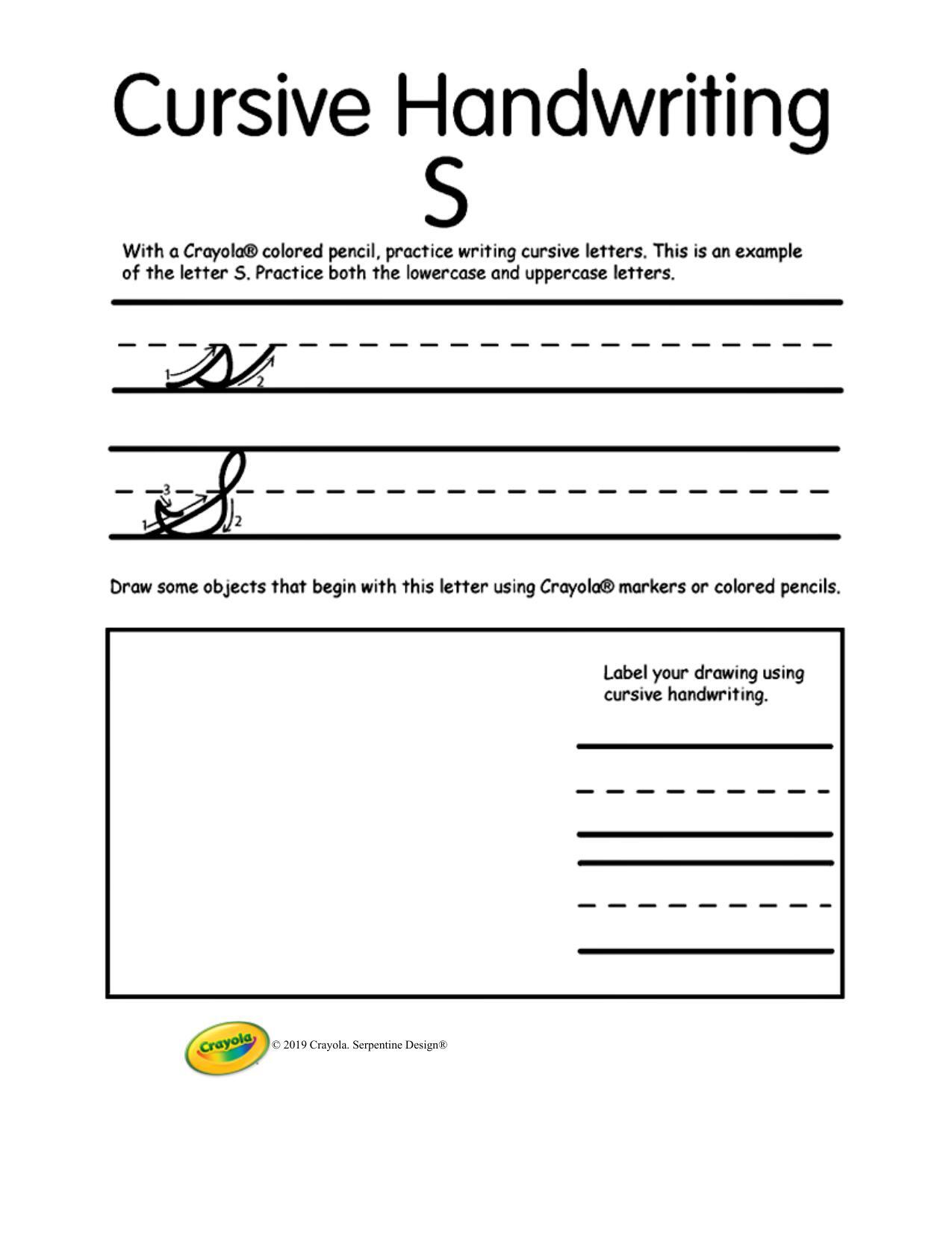 Writing Cursive S