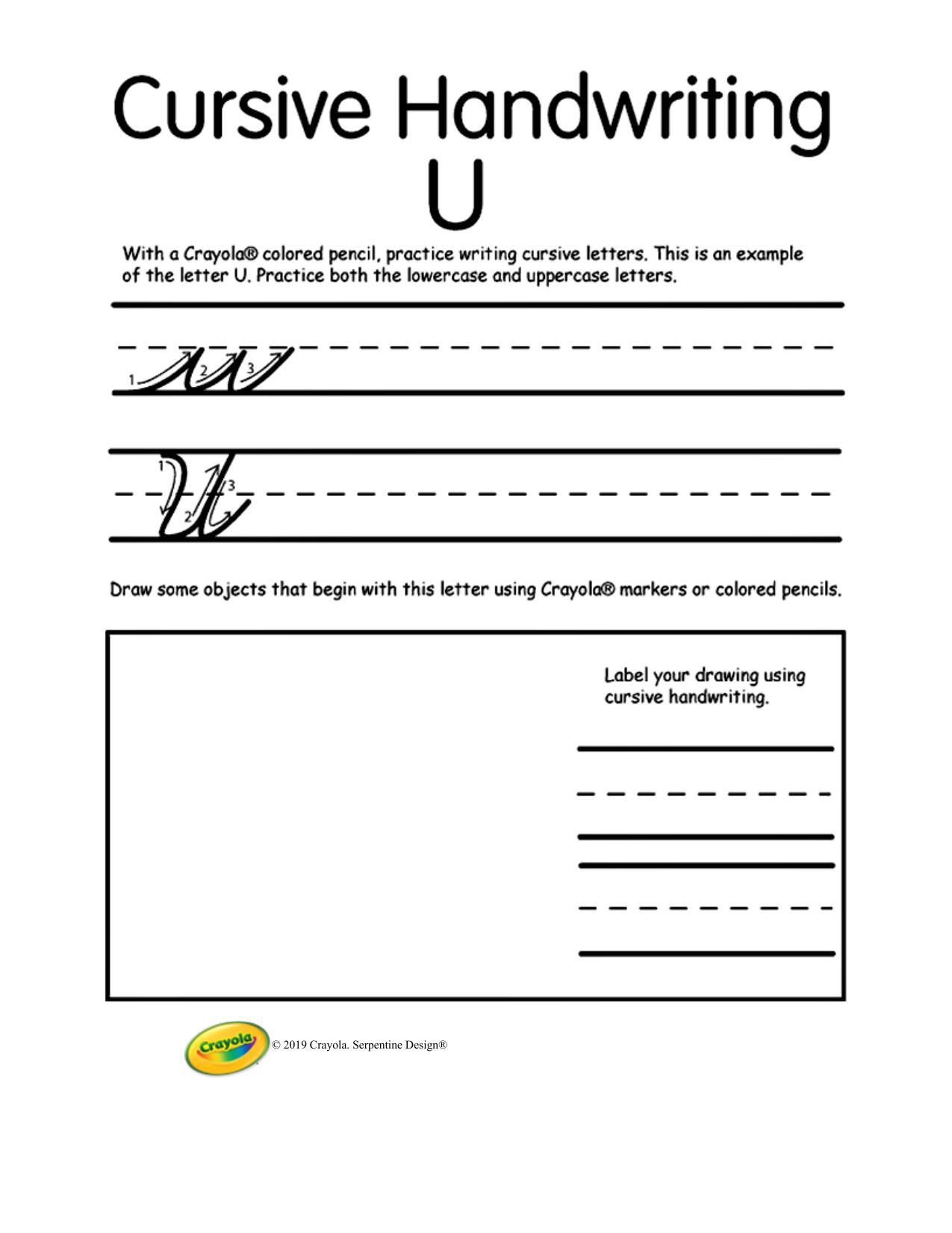 Writing Cursive U