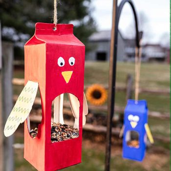 Milk Carton Bird Feeder