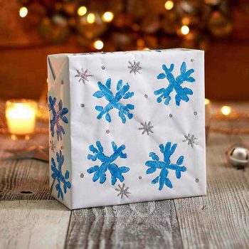 Snowflake Stamp Wrapping Paper