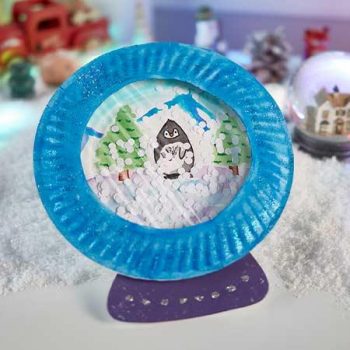 Paper Plate Winter Snow Globe