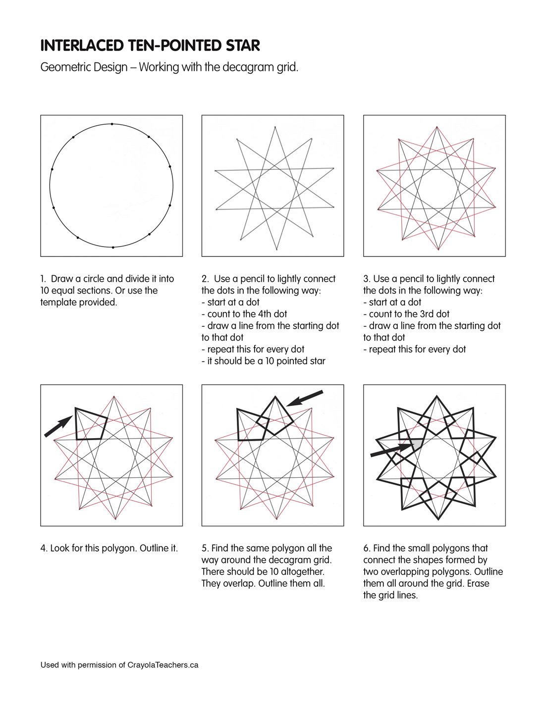 Geometric Patterns – Interlaced Ten-Pointed Star