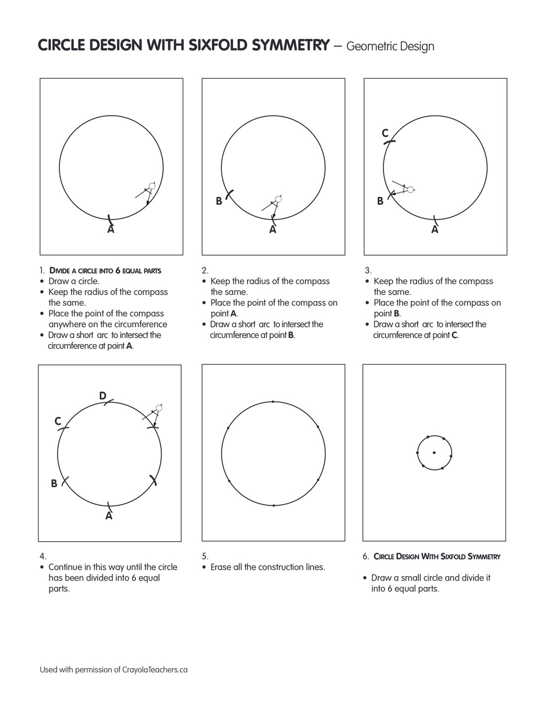 How to Create a Circle Design With Sixfold Symmetry